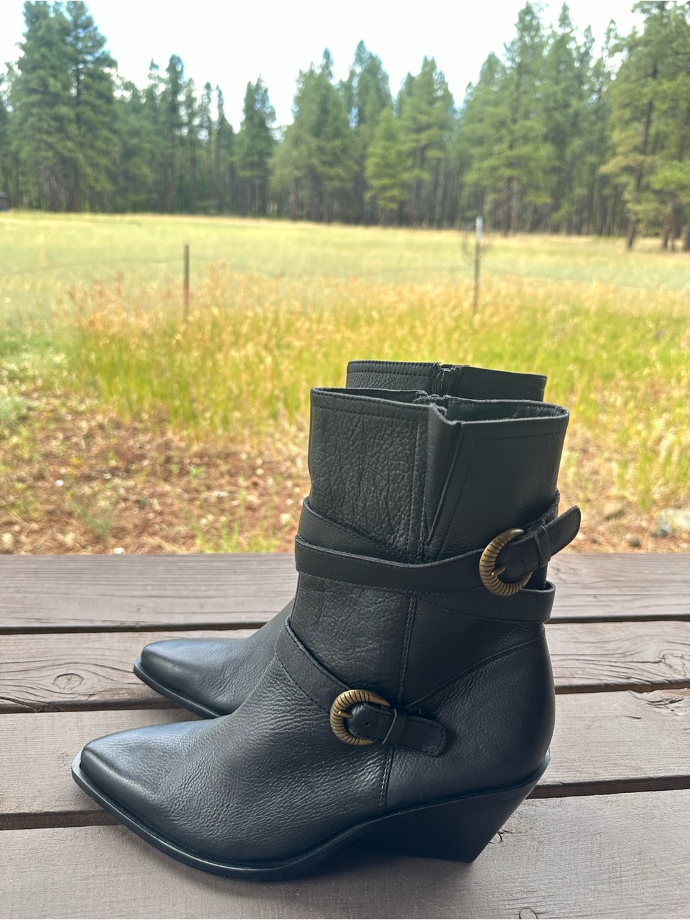 Seychelles Speak Up Black Leather Buckled Boots New! - Picture 8 of 13